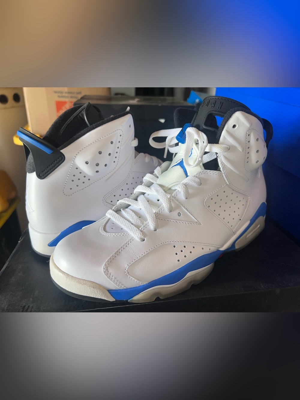 Nike Air Jordan 6 Retro White/Blue/Black Box - Size 11